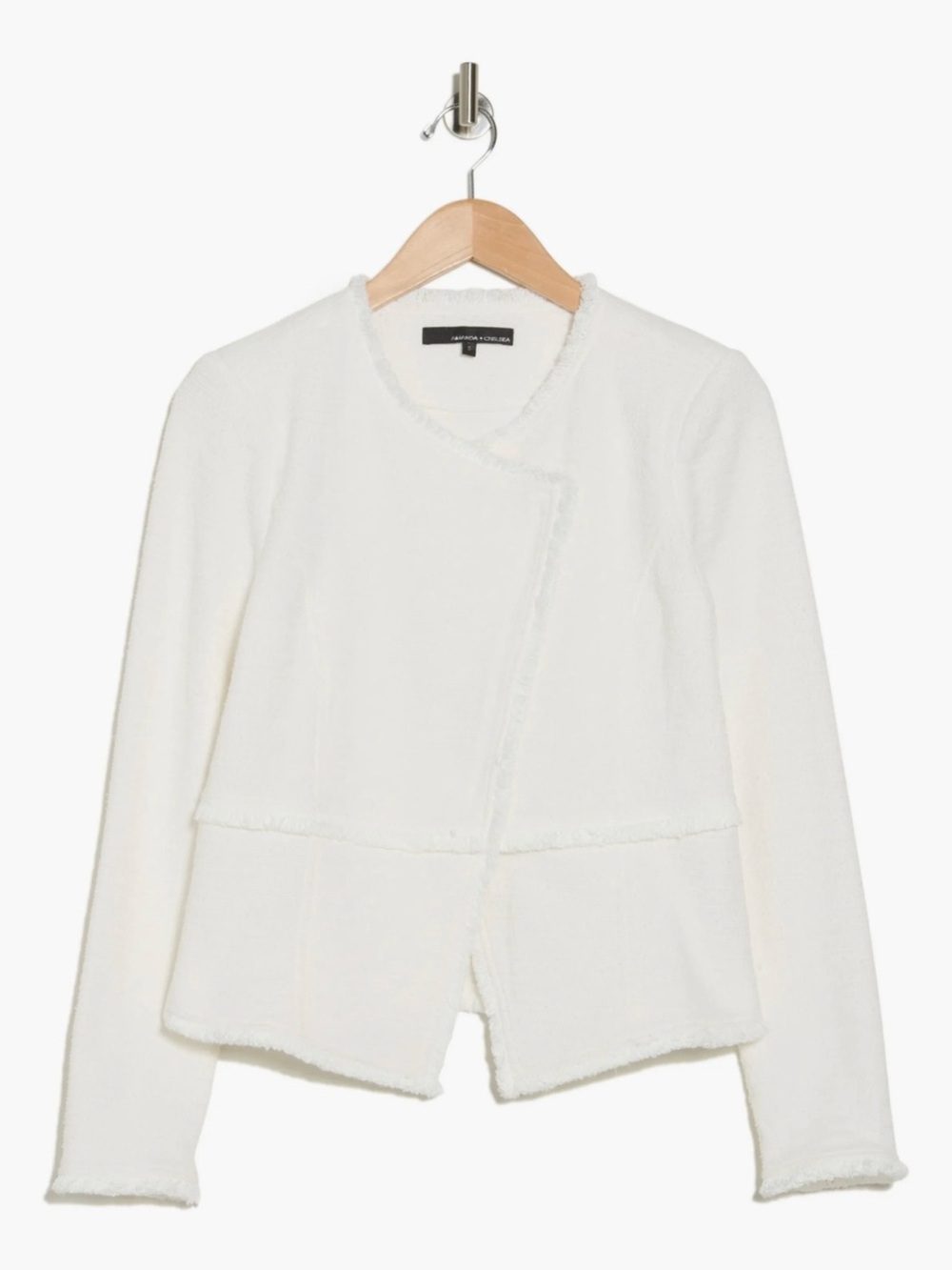 Amanda & Chelsea Cream Open-Front Tweed-Style Jacket